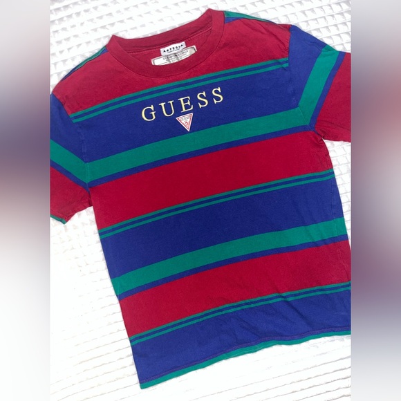 Guess Originals American Tradition Vintage 90s Striped Tee Mens Small - Picture 1 of 5